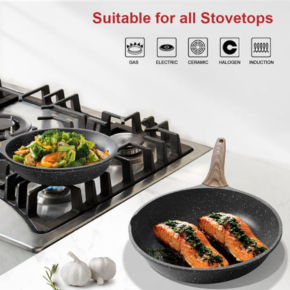 Nonstick Granite Frying Pan Skillet 9.5 Inch for Stove Top