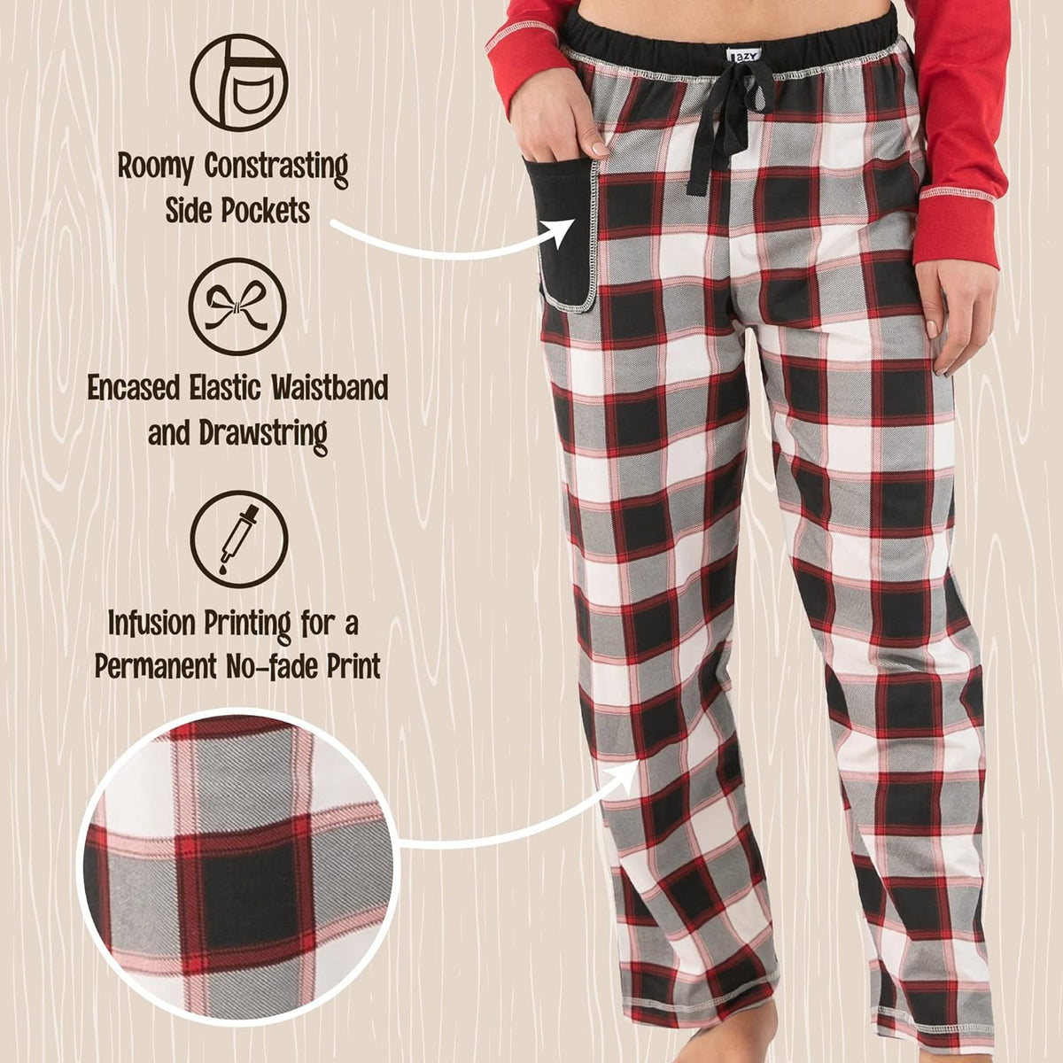 Pajamas for Women, Cute PJ Pants and Long Sleeve Top Separates