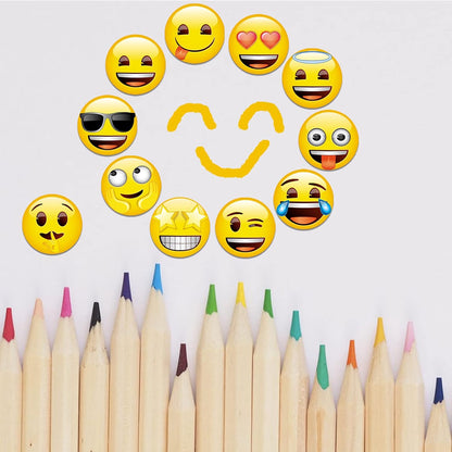 54PCS Emoji Fridge Magnets Cute Locker Magnets with 24 Stickers