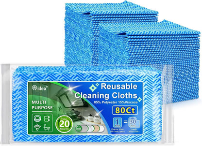 Cleaning Wipes, Multi-Purpose Towel Reusable Cleaning Cloths-80Ct(1 Pack), Domestic Wipes, Dish Cloths-(12''X24'')